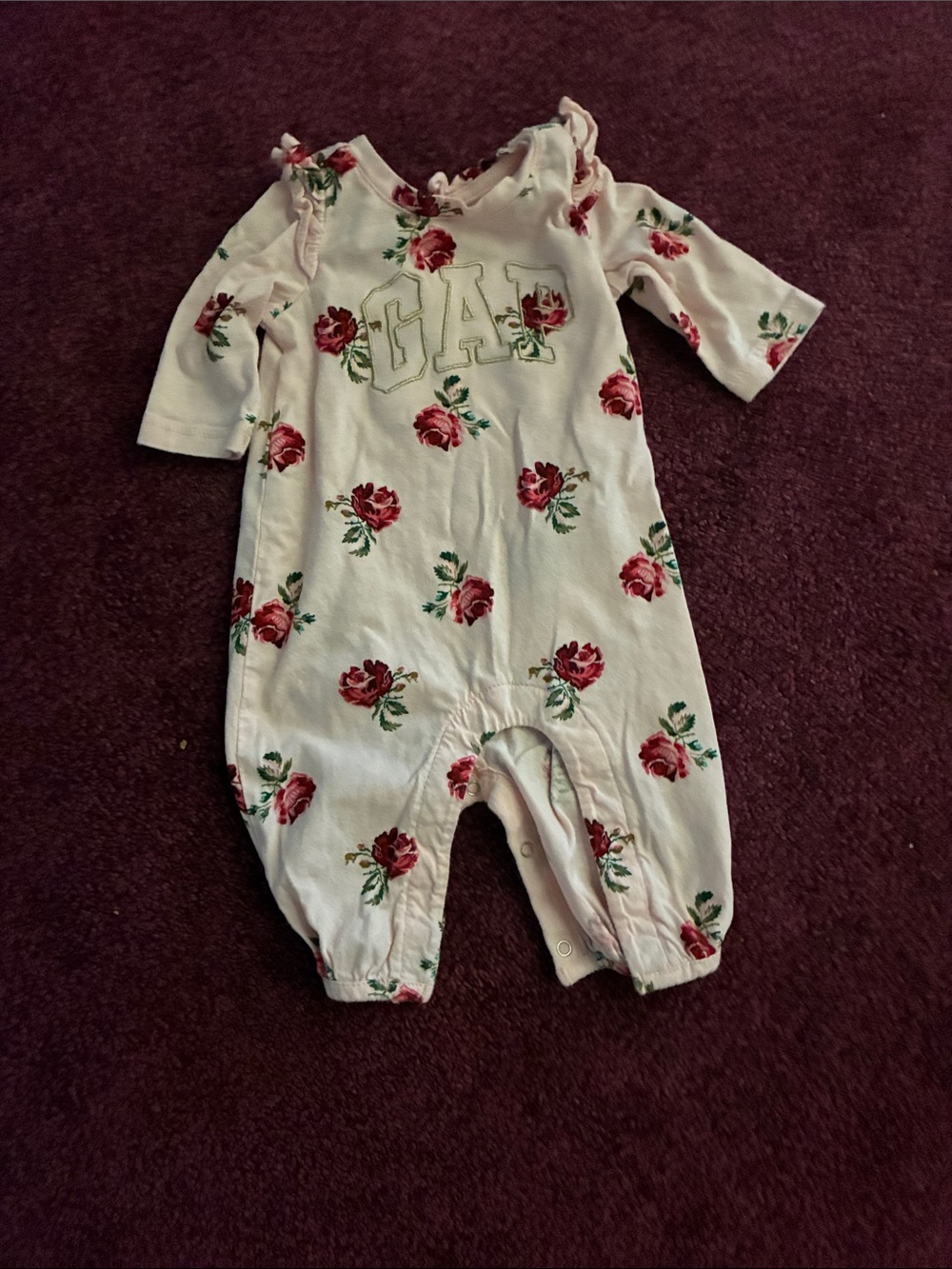 GAP Baby Floral One-Piece Romper in Light Pink